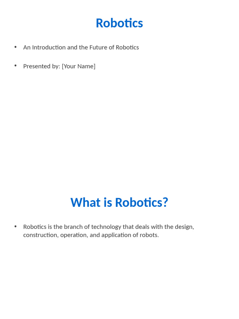 Future of Robotics: Trends and Applications | PDF