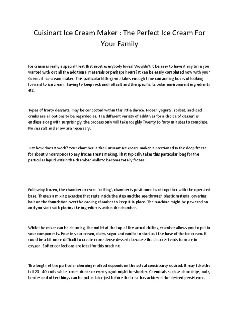 Cuisinart Ice Cream Maker PDF Ice Cream Ice