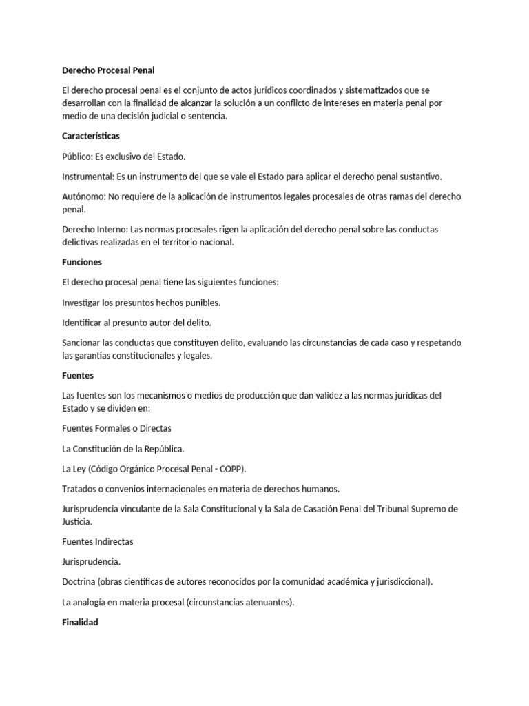 Guía del Derecho Procesal Penal | PDF | Ley procesal | Derecho penal