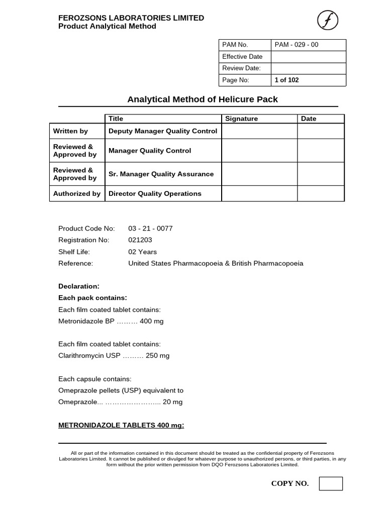 Analytical Method for Helicure Pack | PDF | Titration | Chemistry
