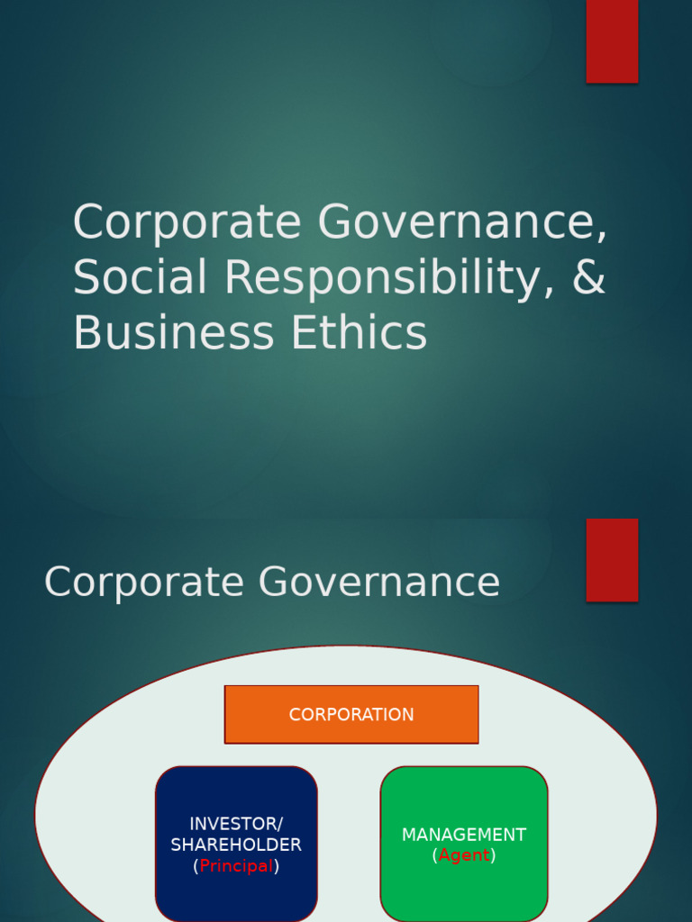 Corporate Governance and Social Responsibility | PDF | Corporate ...
