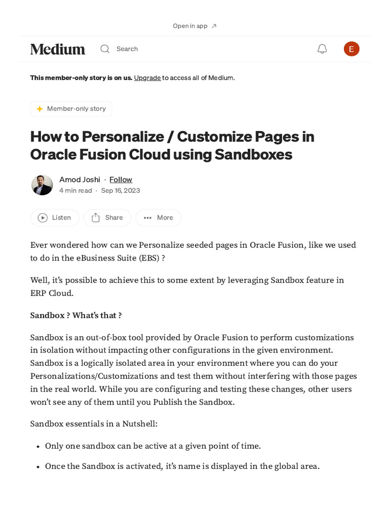 Customize Oracle Fusion Pages with Sandboxes | PDF | Cloud Computing ...