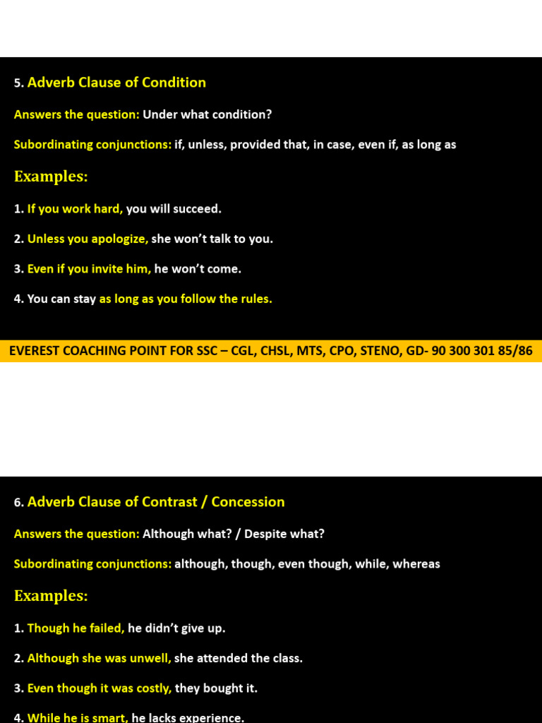 3.identification of Clauses C Notes (11.08.25) | PDF | Adverb ...