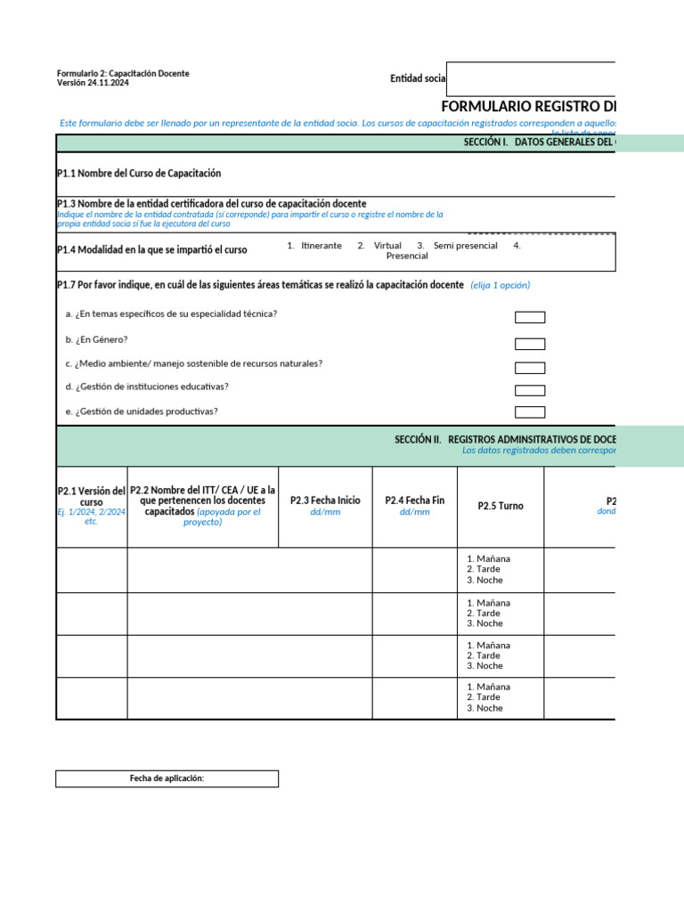 Formularios de Seguimiento A Capacitación Docente | PDF