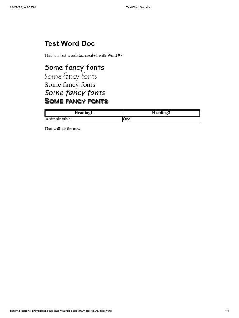 Test Word Document Overview | PDF