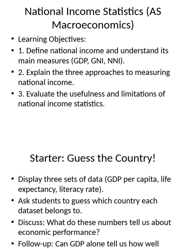 National Income Statistics As Macroeconomics | PDF | Gross Domestic ...