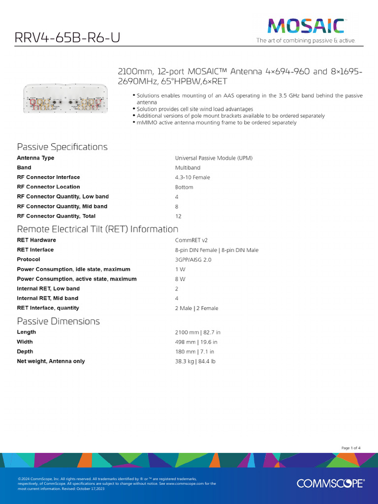 RRV4-65B-R6-U Specifications Document | PDF