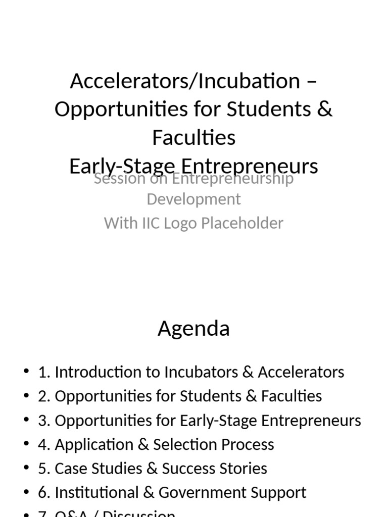 Incubators & Accelerators for Startups | PDF | Startup Company | Small ...