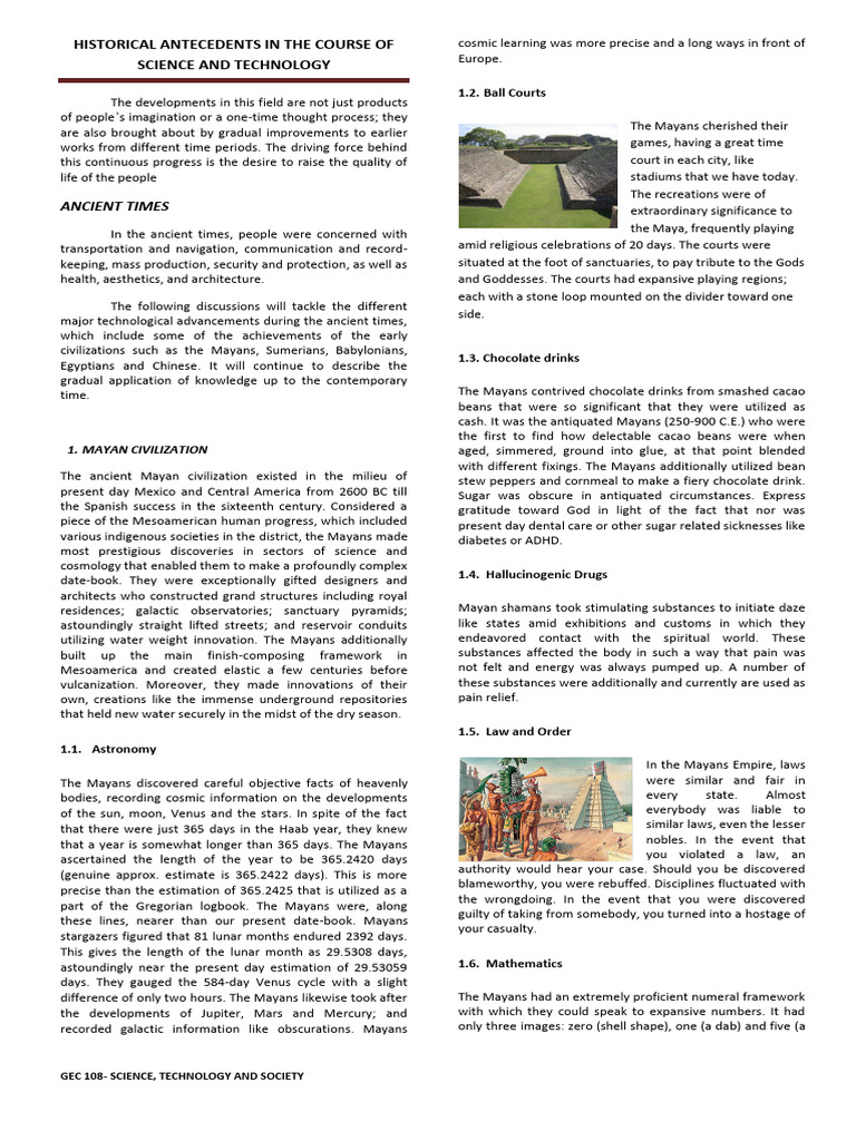 Ancient Mayan Innovations in Science | PDF | Ancient Egypt | Babylon