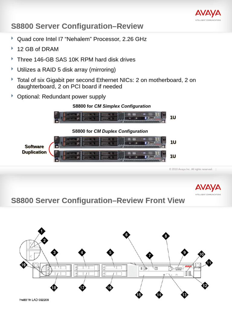 Avaya S8800 Server Configuration Guide | PDF | Computer Network ...