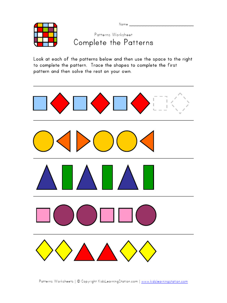 Pattern Worksheet 3 | PDF