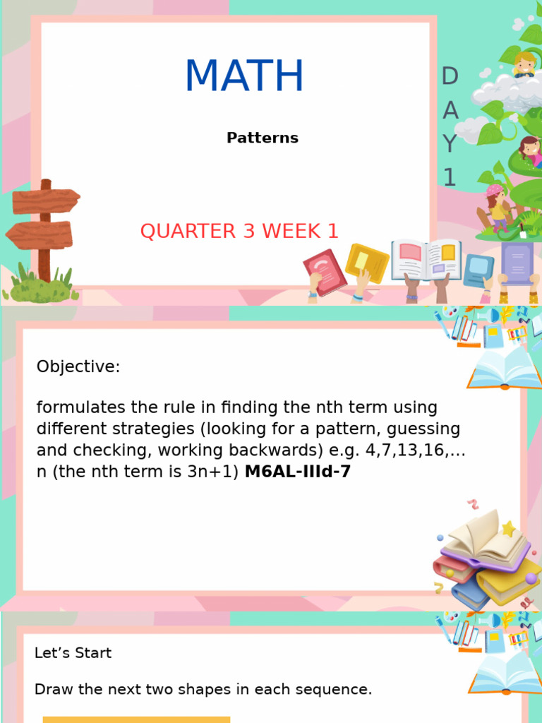 Math Patterns: Finding nth Terms | PDF | Shape | Numbers