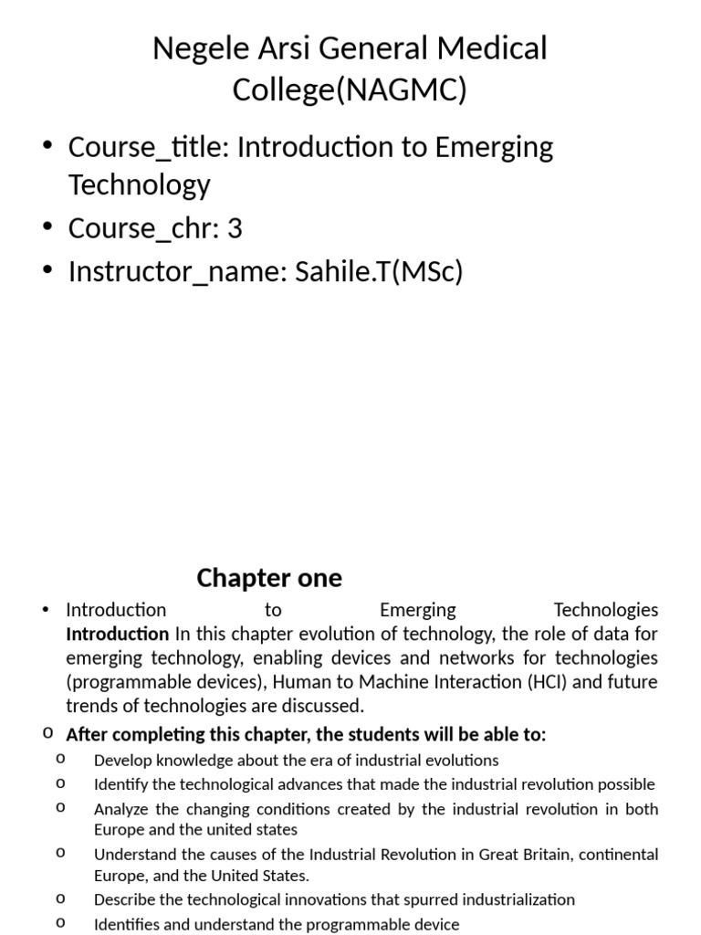 Introduction to Emerging Technologies | PDF | Human–Computer ...