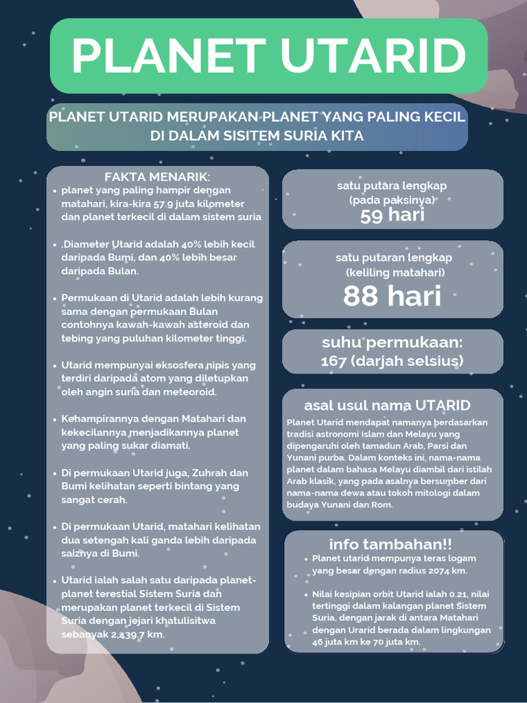 Fakta Menarik Planet Utarid | PDF