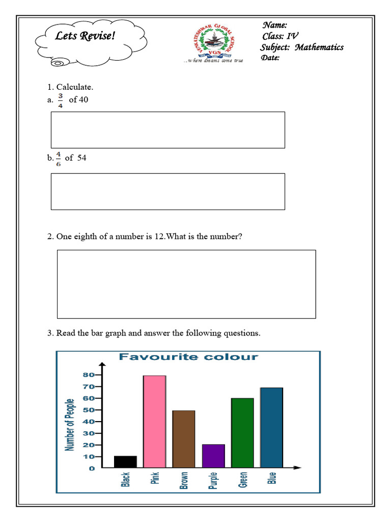 Grade IV Math Practice Questions | PDF