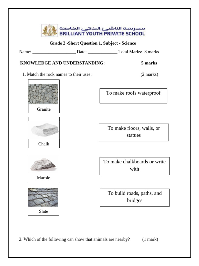 Grade 2 Science Short Questions | PDF
