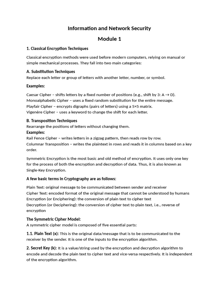 Information Network Security | PDF | Cryptography | Encryption