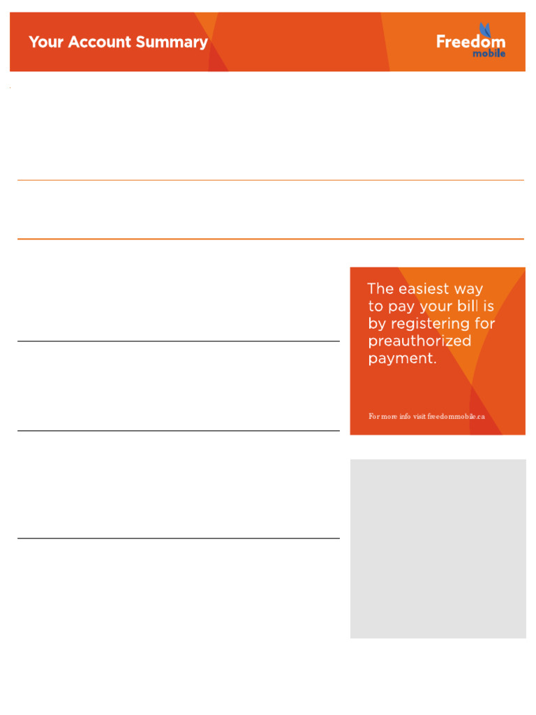 Freedom Mobile Bill Summary | PDF | Information And Communications ...