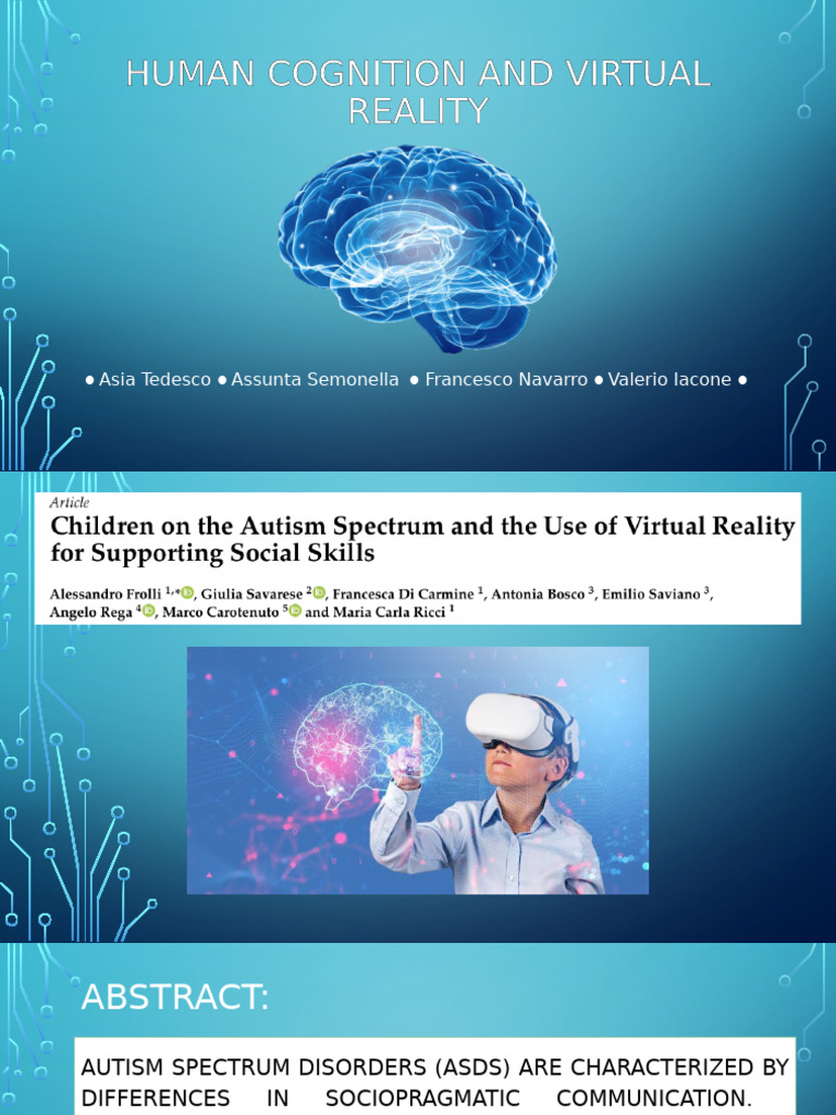Human Cognition and Virtual Reality | PDF | Autism | Virtual Reality
