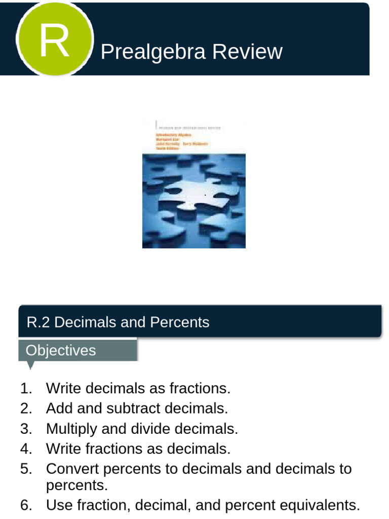 Chapter R - Prealgebra Review - Section 2 | PDF | Decimal | Division ...