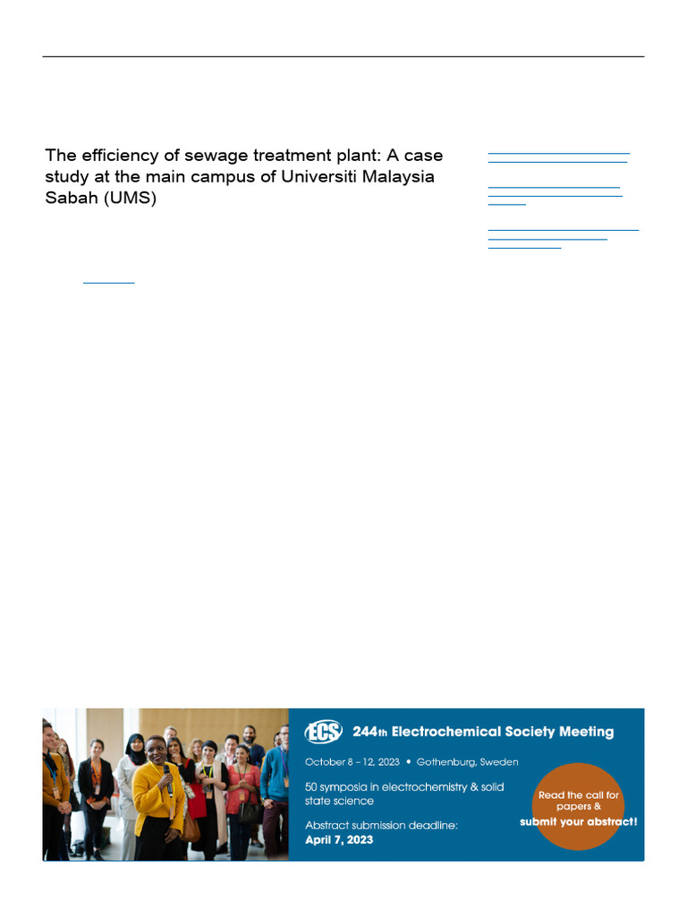 The Efficiency of Sewage Treatment Plant A Case ST | PDF | Sewage ...