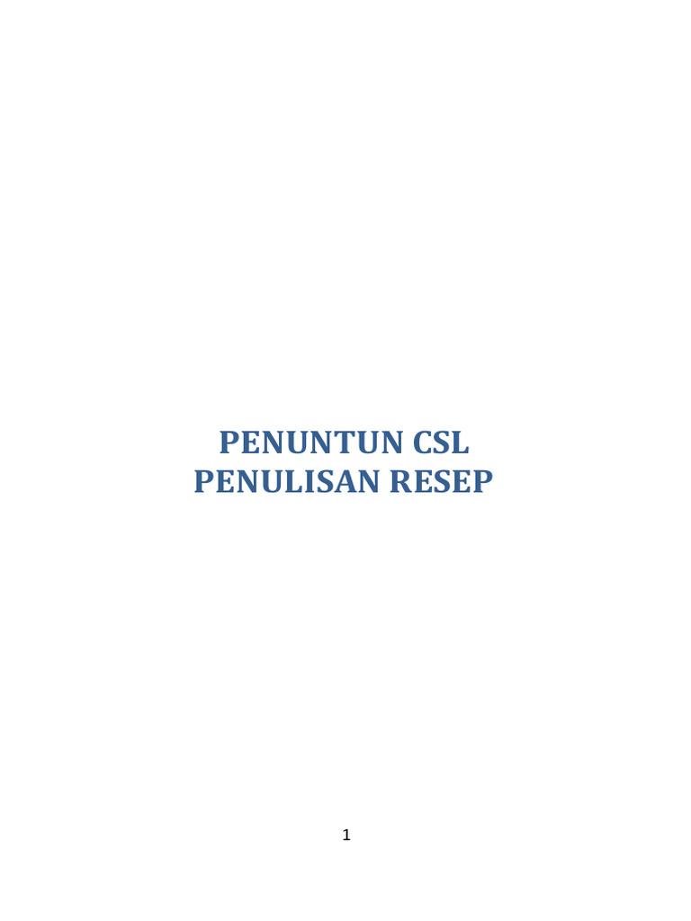 Penulisan Resep Obat | PDF