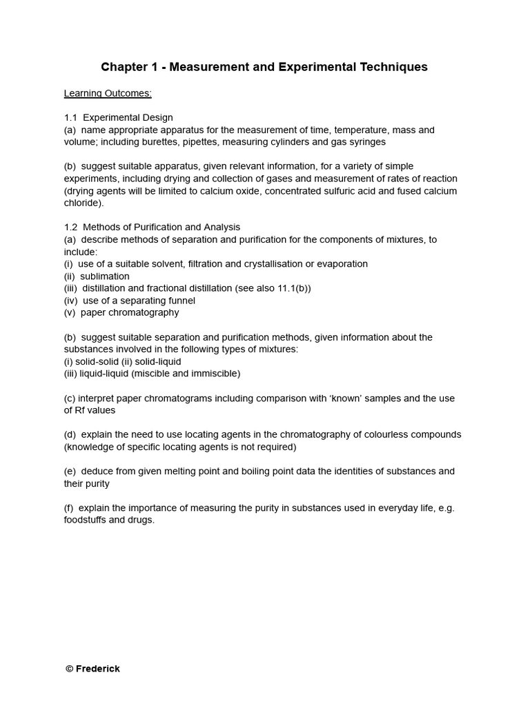 Chapter 1 - Measurements - Experimental Techniques | PDF | Distillation ...