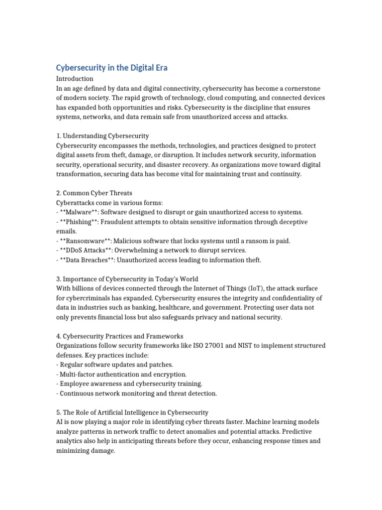 Essential Cybersecurity in the Digital Age | PDF | Security | Computer ...