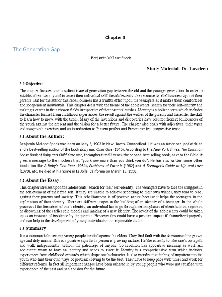 Understanding the Generation Gap | PDF | Adjective | Adolescence