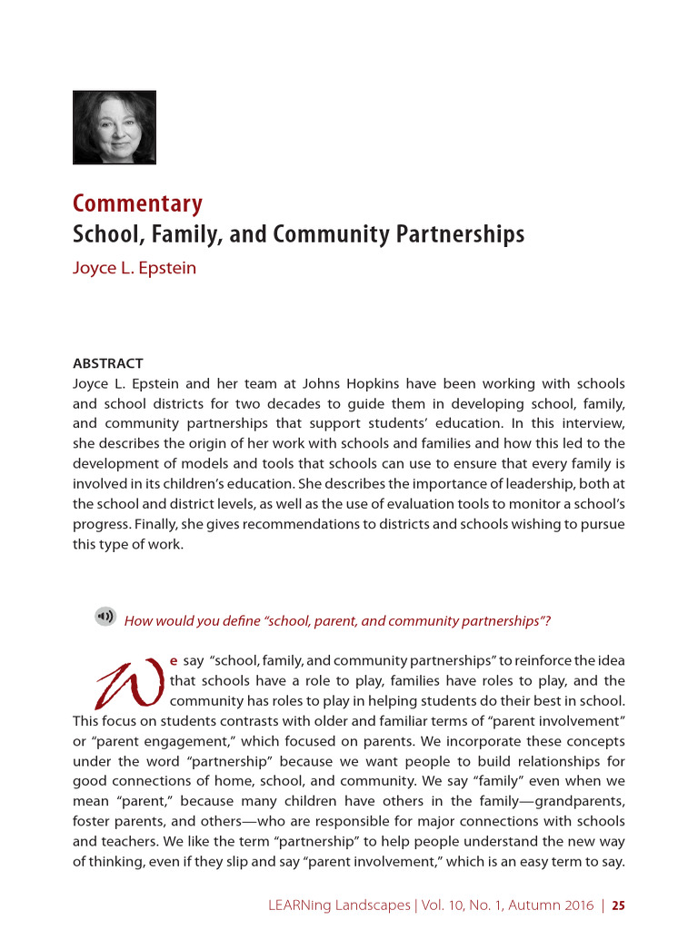 School, Family, Community Partnerships | PDF | Teachers | Family