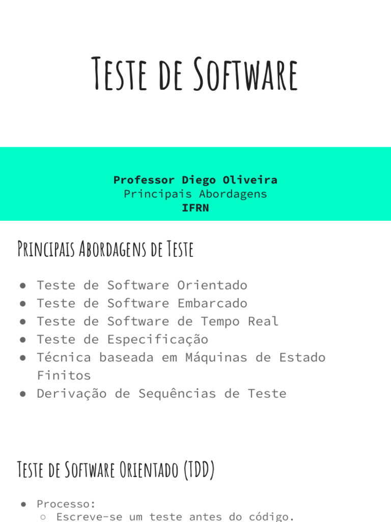 Abordagens de Teste de Software Eficazes | PDF | Testes de software ...