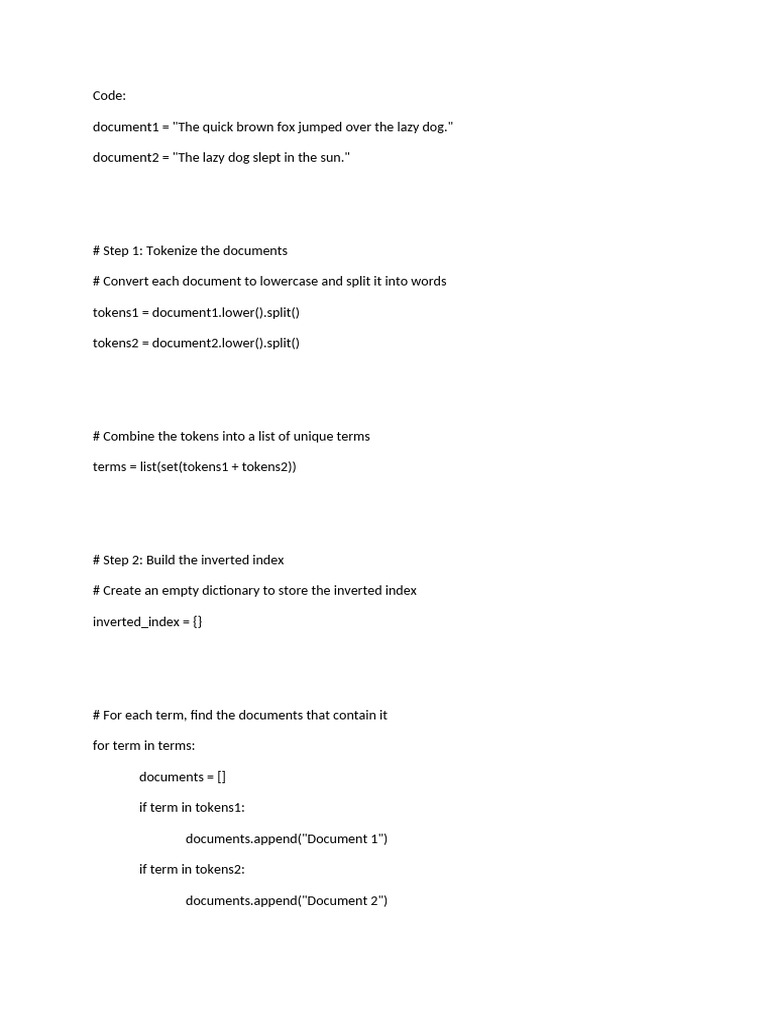 Inverted Index Creation Example | PDF