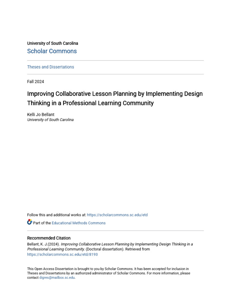 Design Thinking in Collaborative Lesson Planning | PDF | Constructivism ...