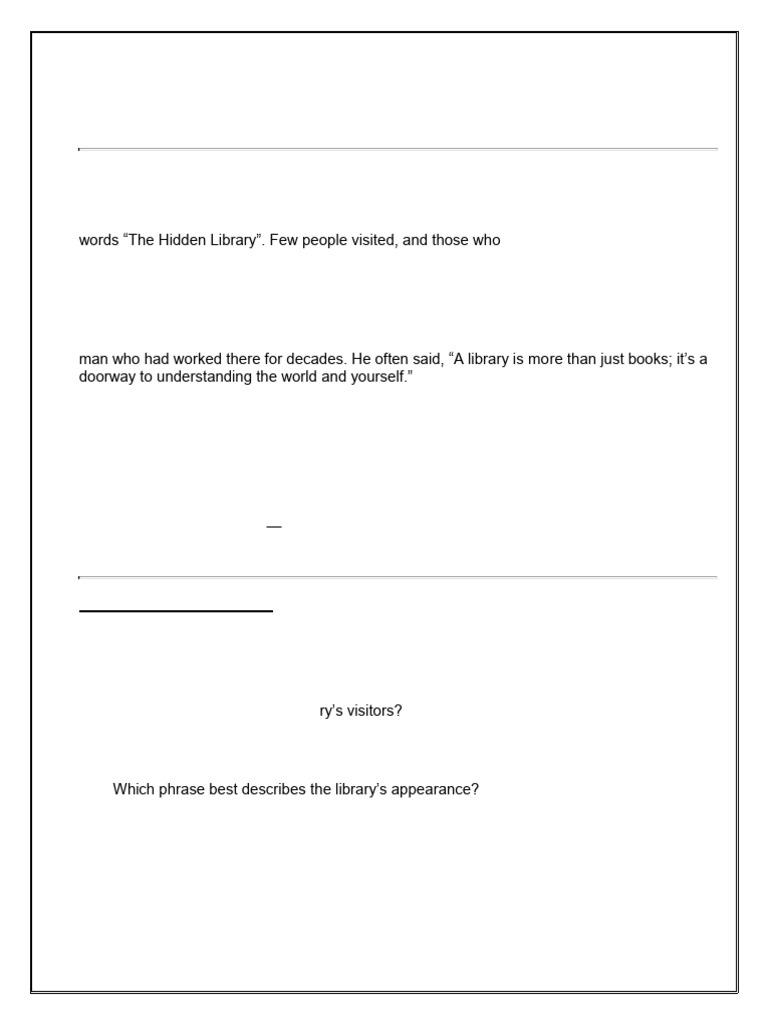 Grade 8 Reading Comprehension Exercise | PDF