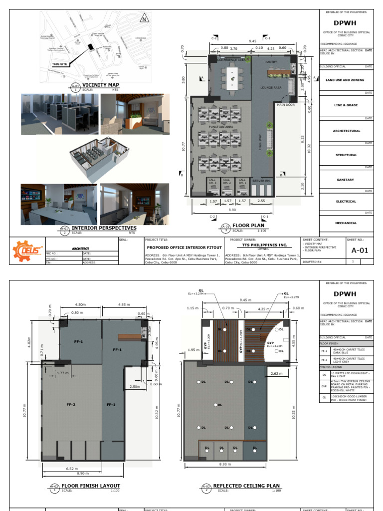 Office Interior Fitout Plans Cebu | PDF | Plumbing | Architectural Design