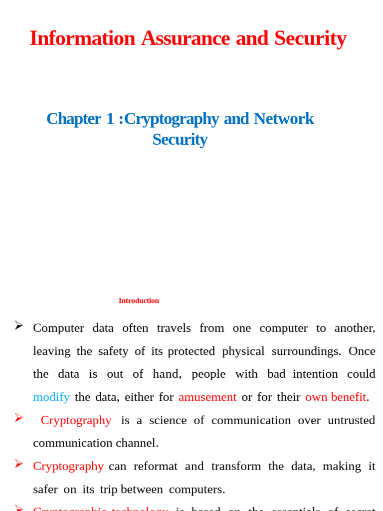 Information Assurance and Security Chapter One | PDF | Cryptanalysis ...