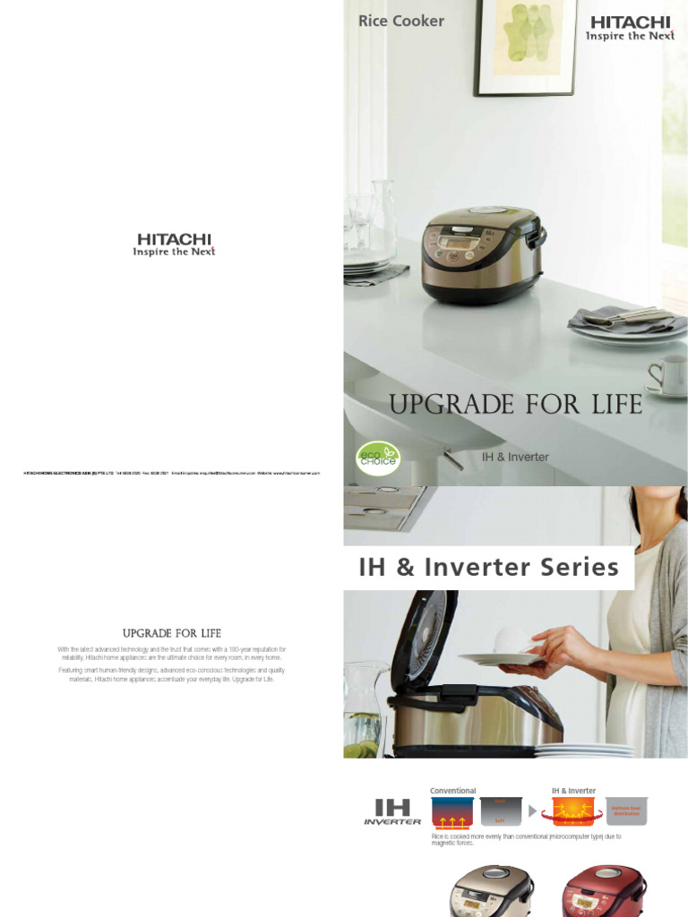 Hitachi IH & Inverter Rice Cooker Guide | PDF | Cookware And Bakeware ...