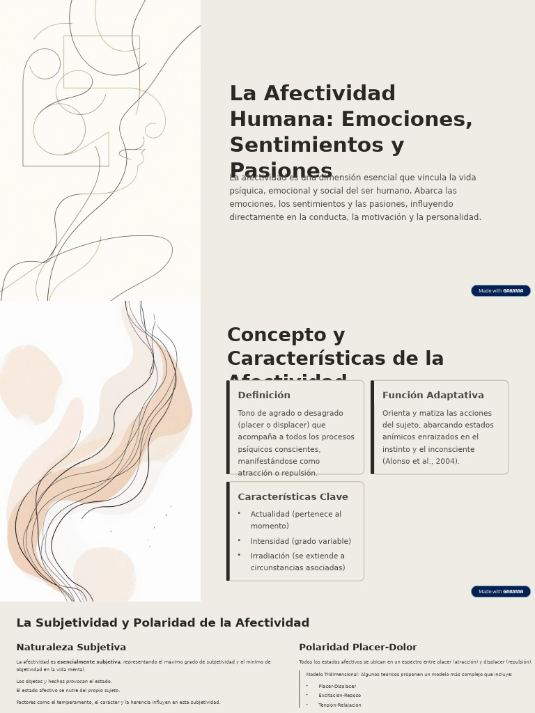 La Afectividad Humana Emociones Sentimientos y Pasiones | PDF | Las ...