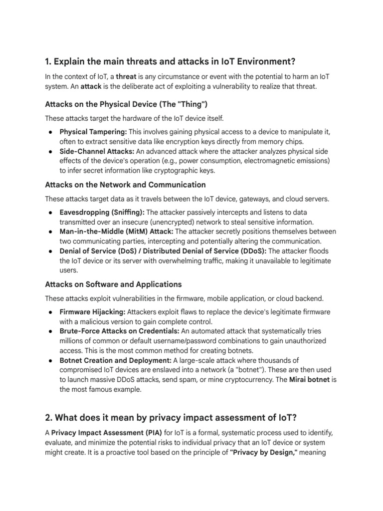 IoT Security Threats and Assessments Guide | PDF | Internet Of Things ...