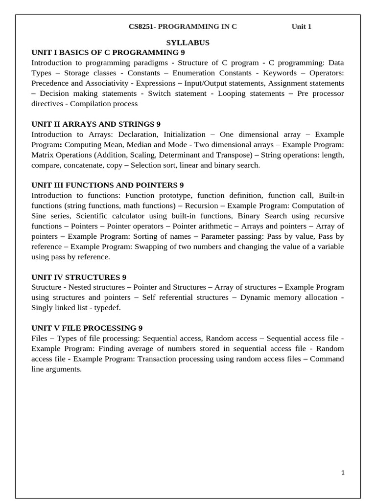 C Programming Basics and Concepts Guide | PDF | Integer (Computer ...