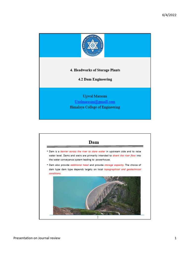 Overview of Dam Engineering Types | PDF | Dam | Concrete