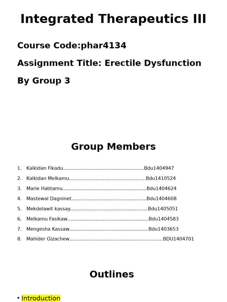 Erectile Dysfunction: Causes and Treatments | PDF | Erectile ...