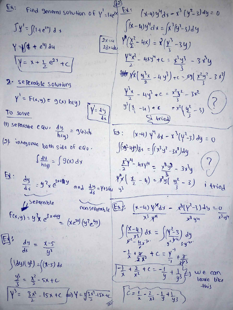 Differential Equation Before Midterm Notes | PDF