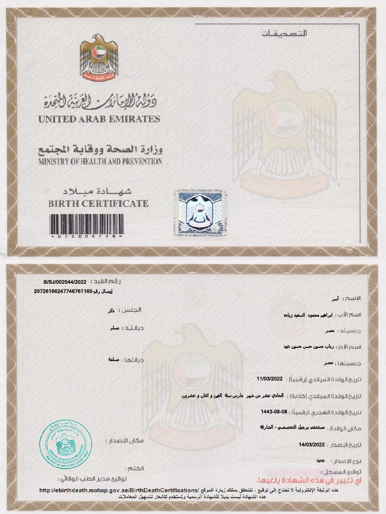A closer look at Birth Certificate Print Out