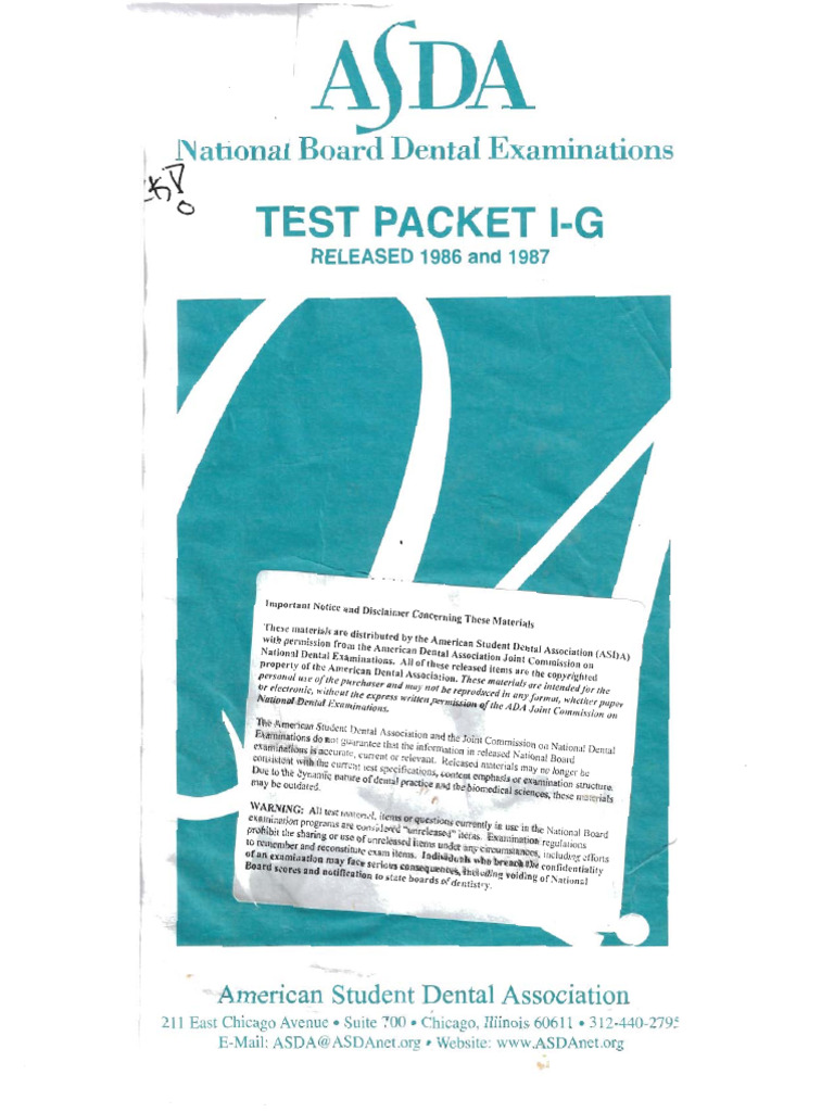 Asda Nbda Test Packet I-G | PDF