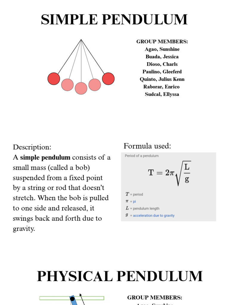 Simple and Physical Pendulum | PDF