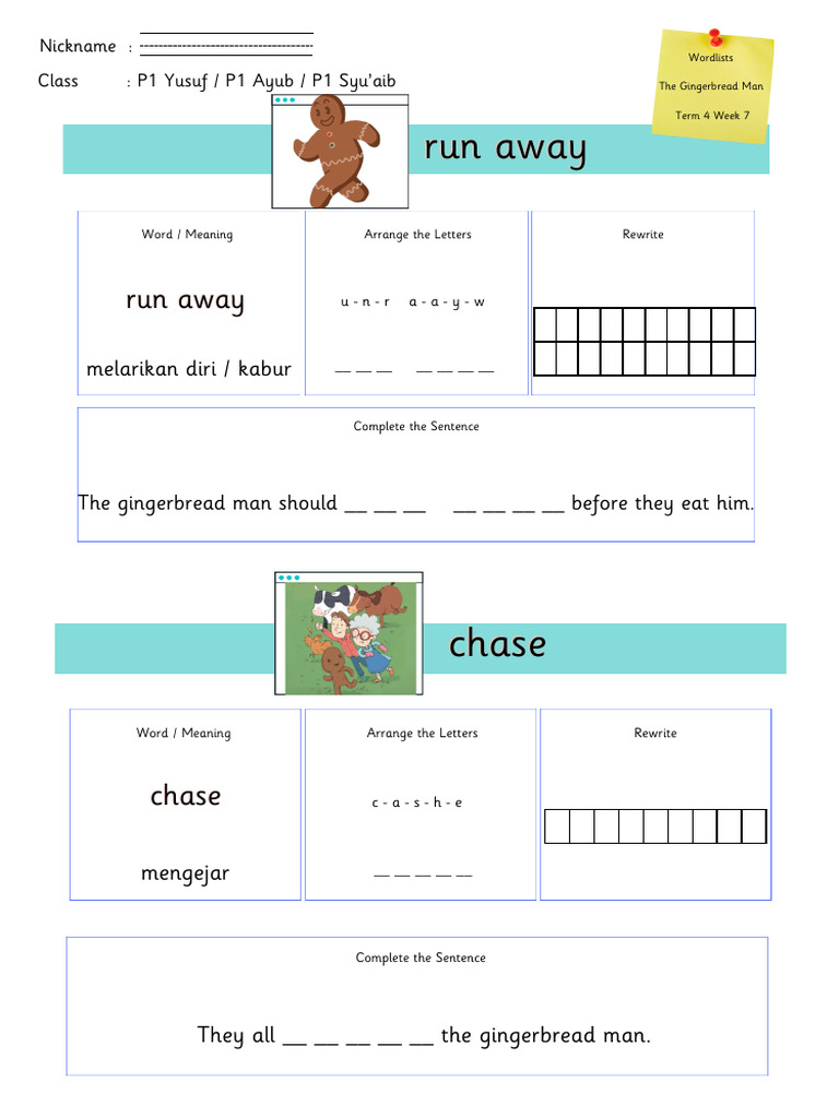 Wordlist P1 - Term 4 Week 7 PDF | PDF | Biscuit