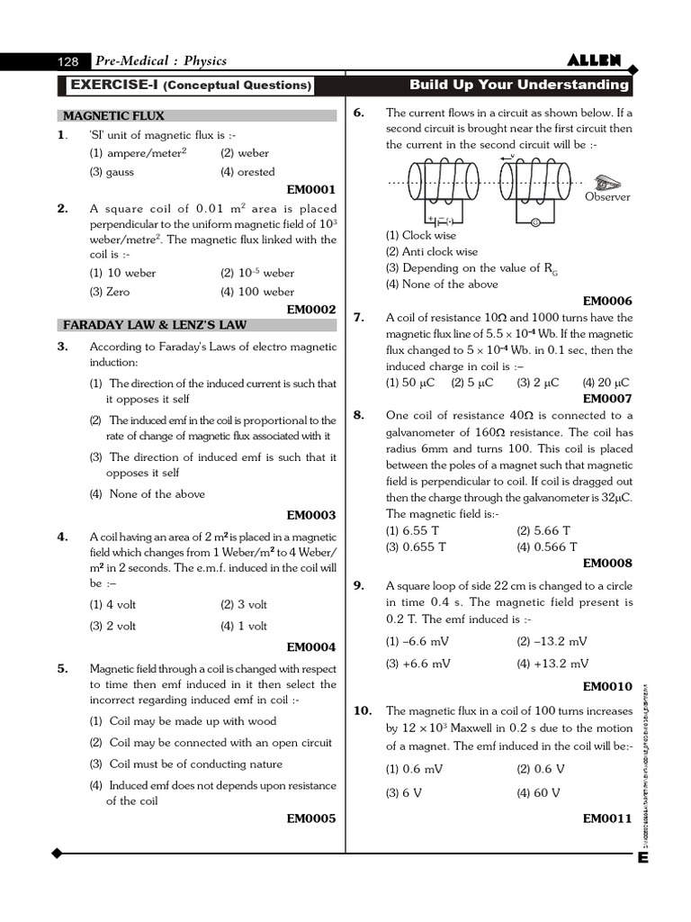 Magnetic Flux and Induction Exercises | PDF | Inductance | Transformer