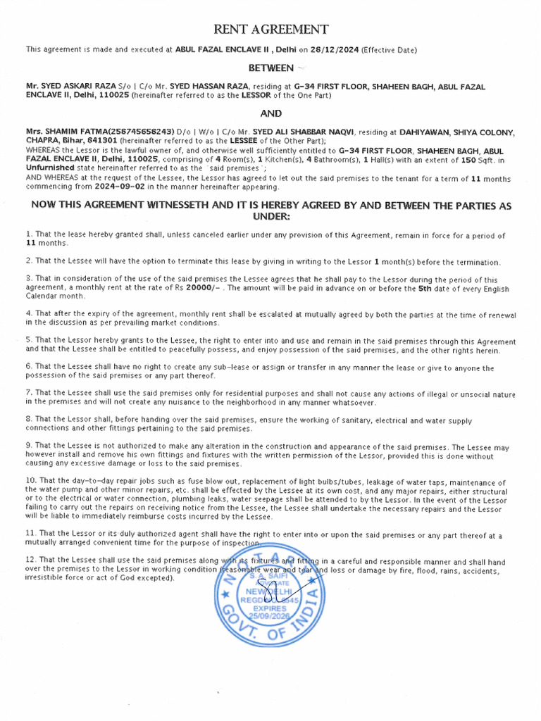 Rent Agreement 2 | PDF