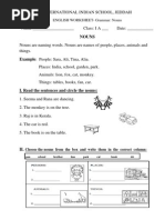 English Worksheets Class 1 Nouns Plurals Verbs Adjectives And Punctuation Noun Plural